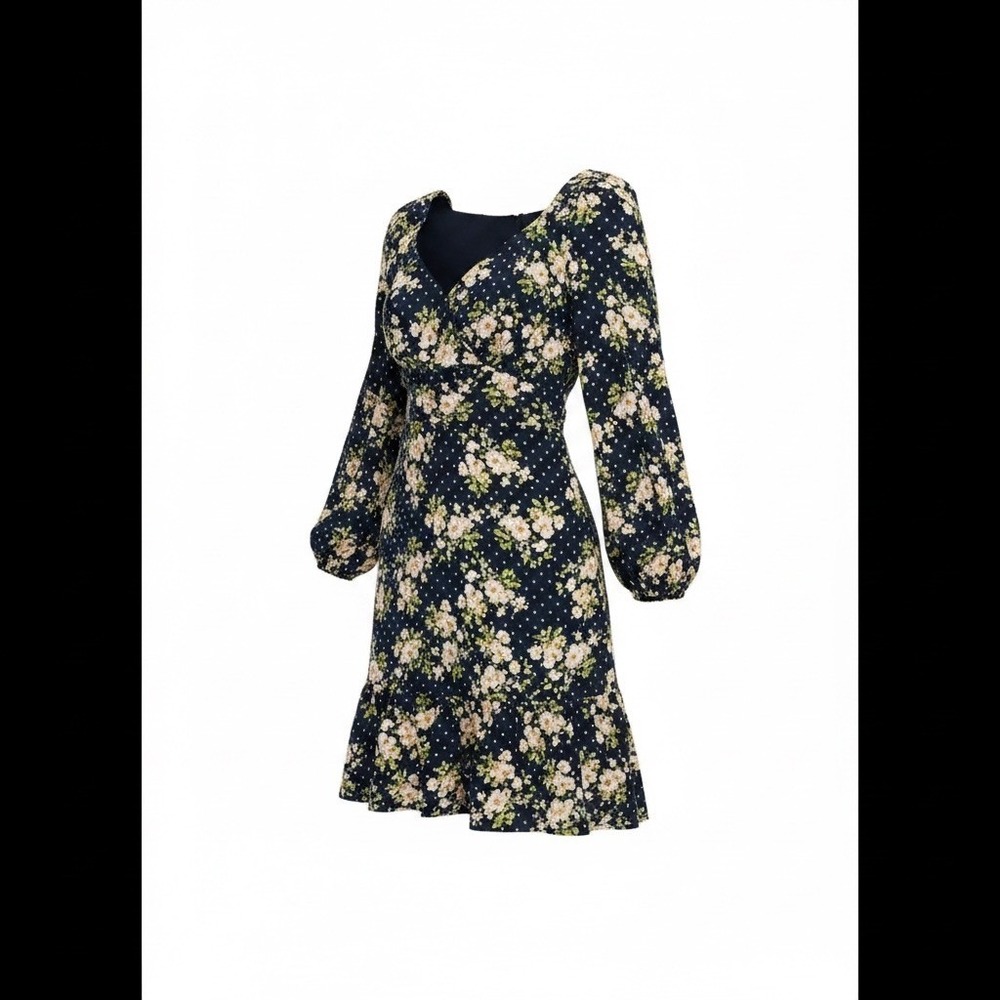 byTiMo‎ New York Blossom Crepe Gather Mini Dress  Floral XS NWT  Babydoll Sexy - Picture 2 of 16